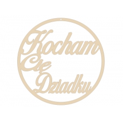 Obręcz koło do łapacza snów, makramy Kocham Cię Dziadku 30cm